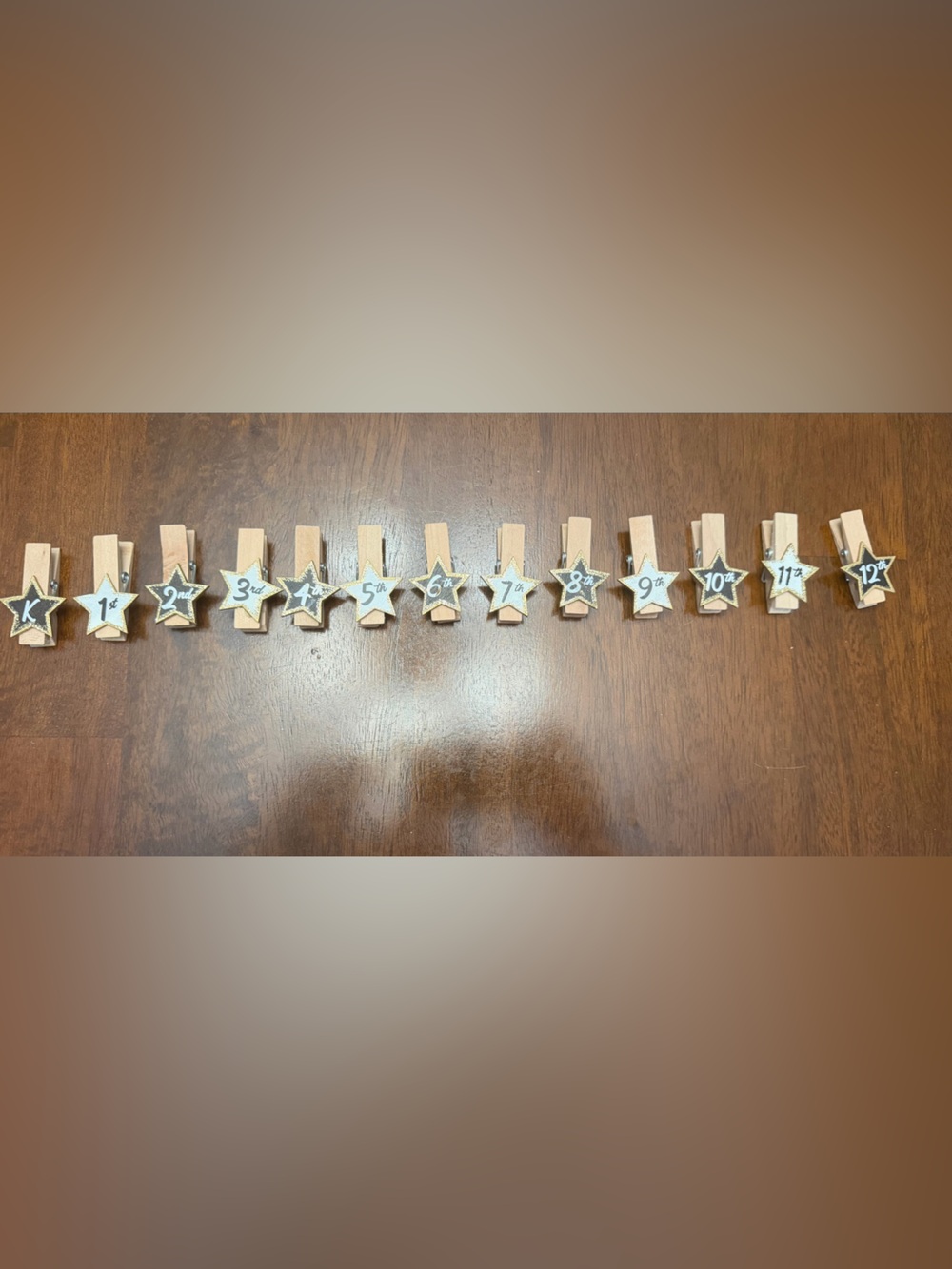 Wooden Star Number Clothespins - Set of 13-graduation decor
